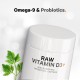 Codeage Raw Vitamin D3, Vitamina D3 (5000 Iu) Naturala Din Saccharomyces Cerevisiae, 60 Cps GNC