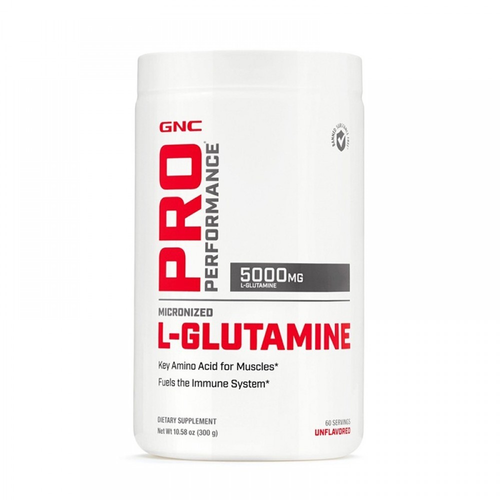 Gnc Pro Performance Micronized L-glutamine 5000 Mg, L-glutamina Micronizata Pudra Fara Aroma, 300 G GNC
