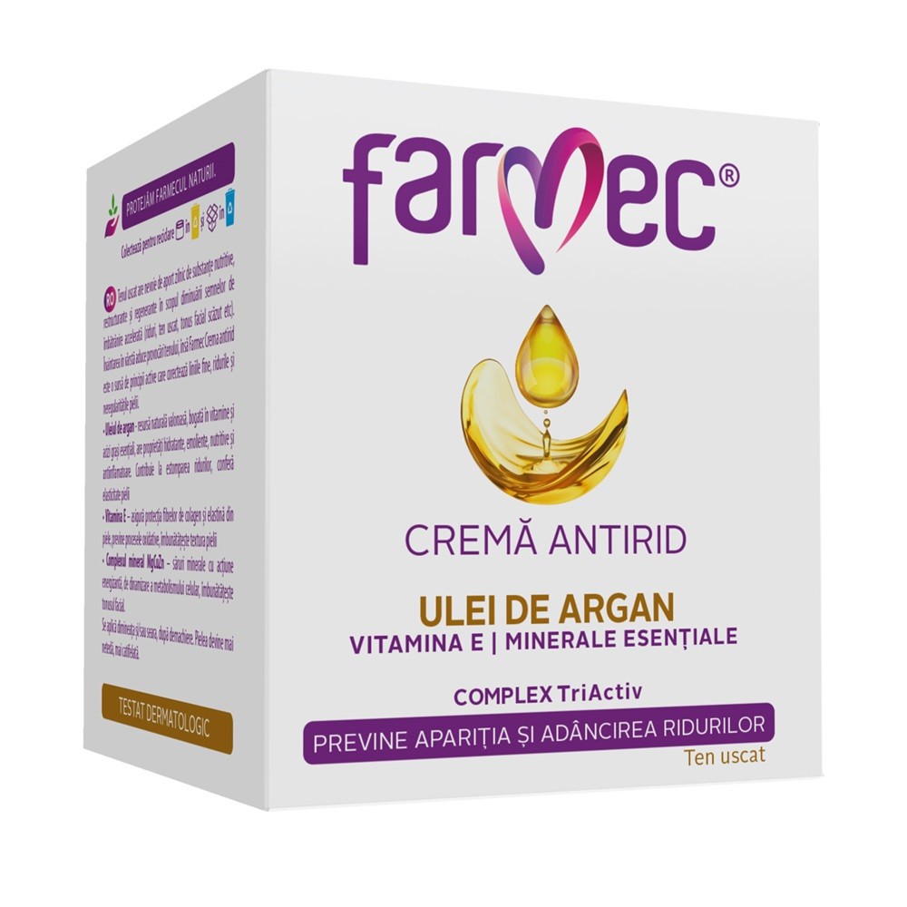 Farmec Crema Antirid Cu Ulei De Argan 50ml