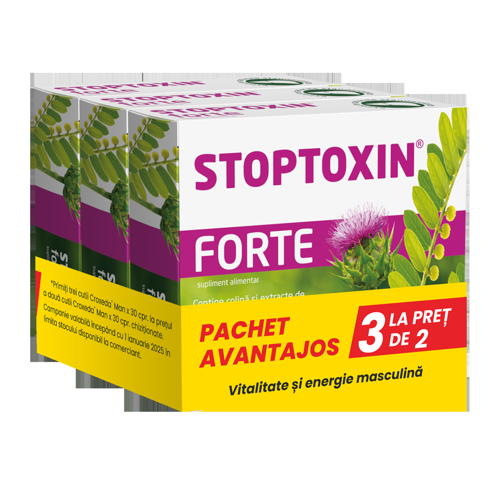 Stoptoxin Forte 3cutii x 30cps Pachet Avantajos Fiterman